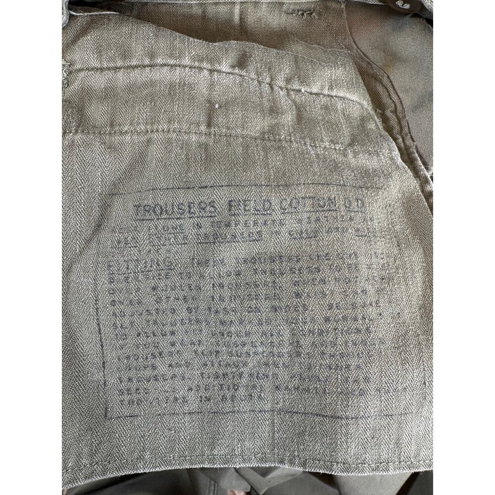 Vintage 50s US Army M1943 Field Trousers Pants Men 34 Green Military Utility HPT - Picture 7 of 11